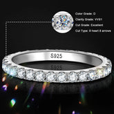 Moissanite Ring - 18k White Gold Wedding Band